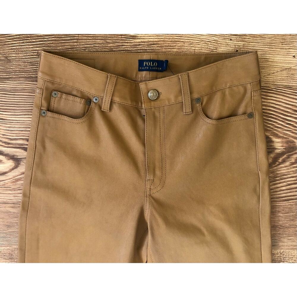 Polo Ralph Lauren Women's Lambskin Leather Legging Jeans Pants Brown Size 4 $998 - Picture 16 of 16